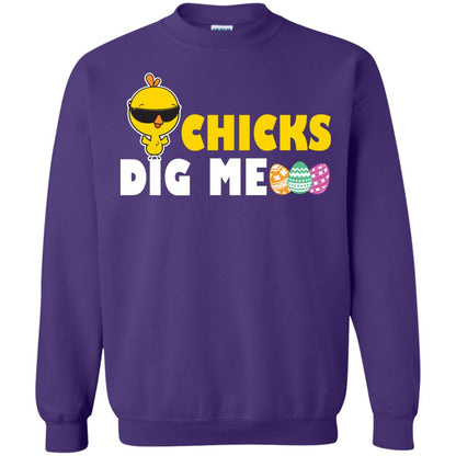 Chicks Dig Me Funny Chicken Shirt For Easter Day Purple