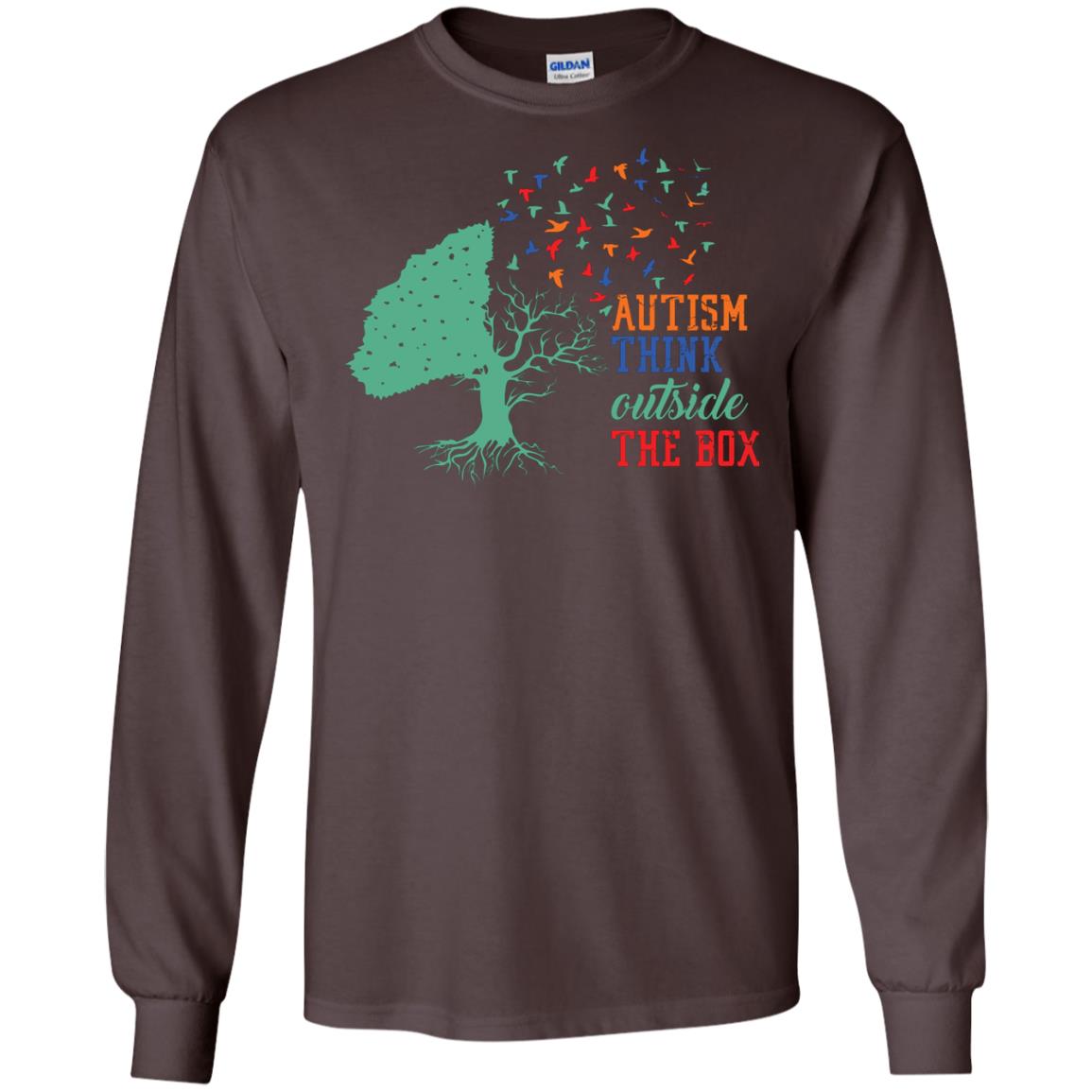 Autism Think Outside The Box Autism Awearness T-shirt Dark Chocolate