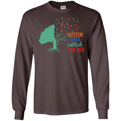 Autism Think Outside The Box Autism Awearness T-shirt Dark Chocolate