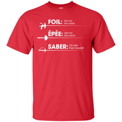 Fencing T-shirt Foil Saber Definition Red