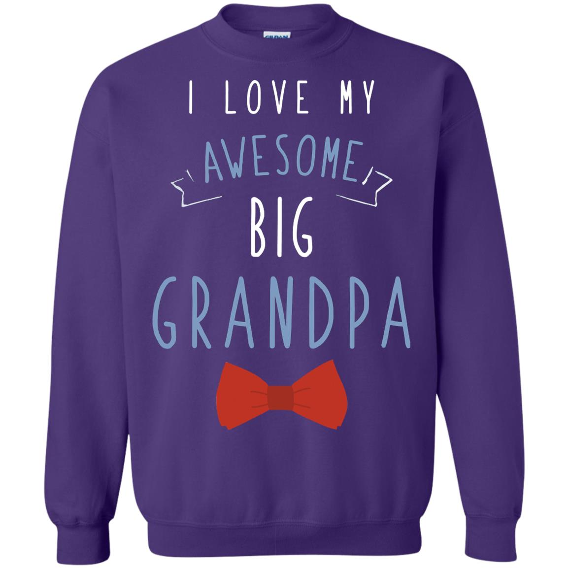 I Love My Awesome Big Grandpa Grandkid Grandson Granddaughter Shirt Purple