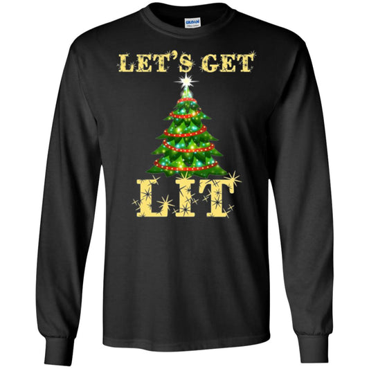 Christmas T-shirt Let_s Get Lit Black