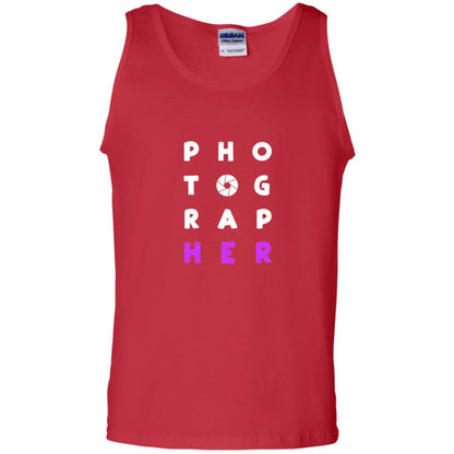 Photographer T-shirt With Purple Text Pho Tog Rap Her Red