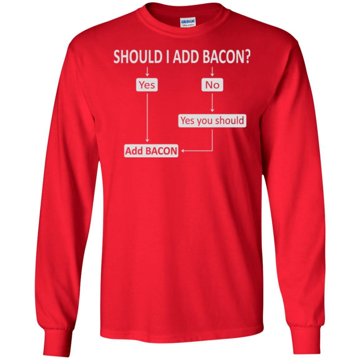 Bacon Lovers T-shirt Shoud I Add Bacon Red