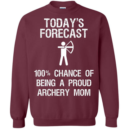 Archery Mom Shirt Forecast Chance Of Being A Proud Archery Mom Maroon