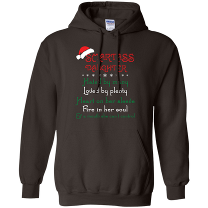 Christmas T-shirt Smartass Daughter Hated By Many Dark Chocolate