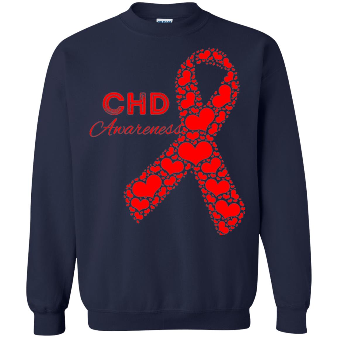 Chd Congenital Heart Defect Awareness T-shirt National Wear Red Navy