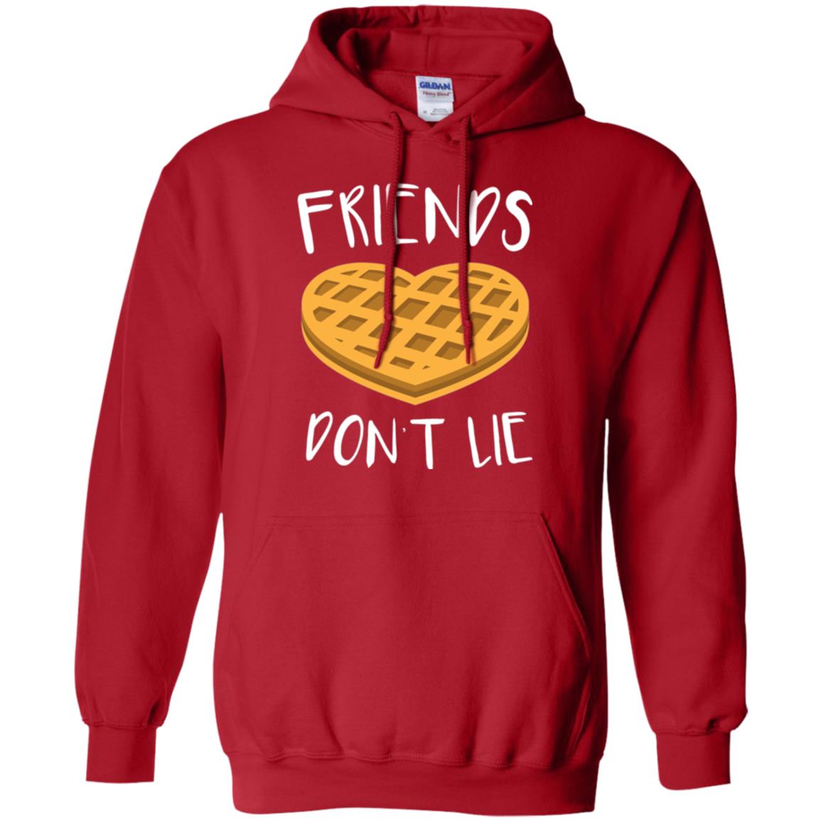 Funny Waffle T-shirt Friends Don_t Lie Red