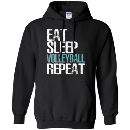 Volleyball T-shirt Eat Sleep Volleyball Repeat Black