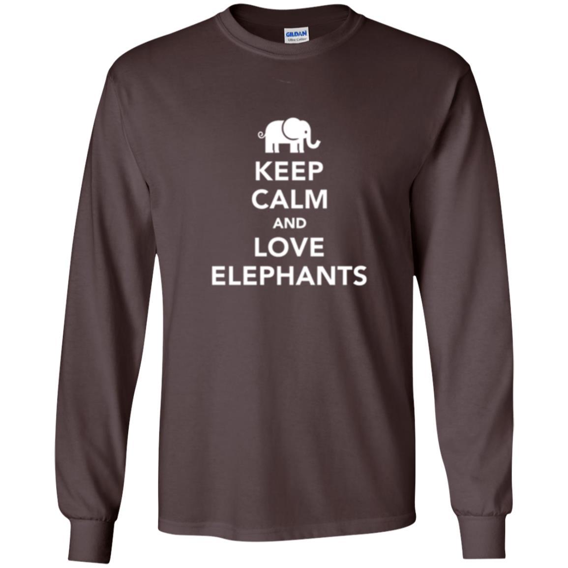 Elephant Lover T-shirt Keep Calm And Love Elephants T-shirt Dark Chocolate