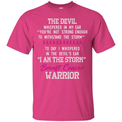 Breast Cancer Warrior T-shirt I Am The Storm Breast Cancer Warrior With Pink Ribbons Heliconia