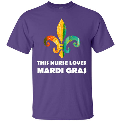 Nurse T-shirt This Nurse Loves Mardi Gras T-shirt Purple