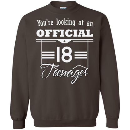 You're Looking At An Official 18 Teenager 18th Birthday Shirt Dark Chocolate