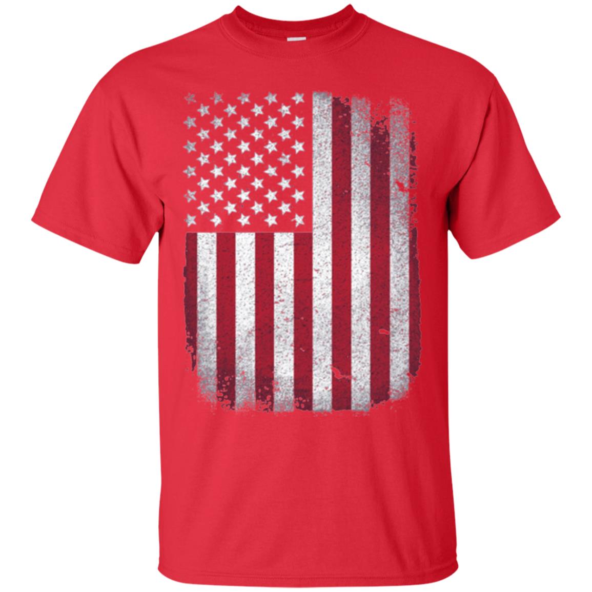 Usa Flag T-shirt 4th July Red
