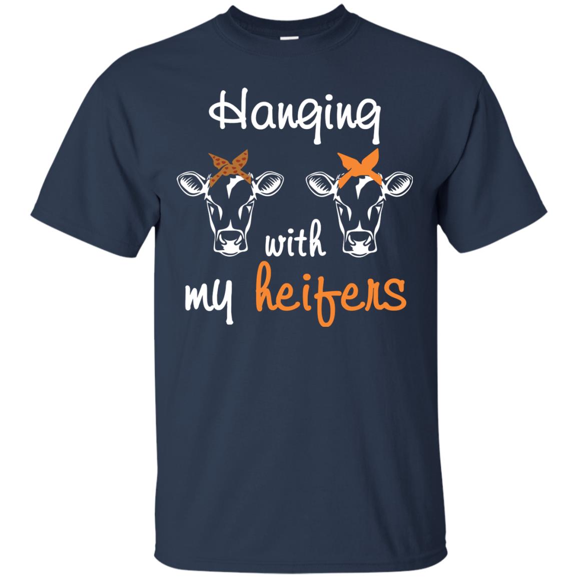 Heifers Lover Shirt Hanging With My Heifers Navy