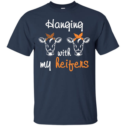Heifers Lover Shirt Hanging With My Heifers Navy