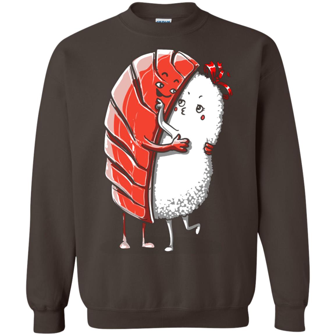 Sushi Lover T-shirt Salmon Sashimi Sushi Hug Love Dark Chocolate