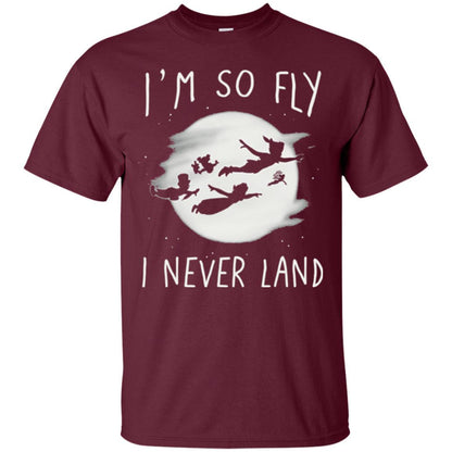 Film T-shirt Peter Pan So Fly Moon Silhouette Graphic Maroon