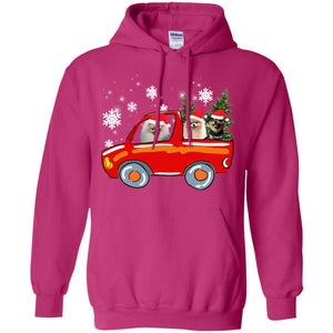 Pomeranians Dogs On Car Merry Christmas Gift ShirtG185 Gildan Pullover Hoodie 8 oz.