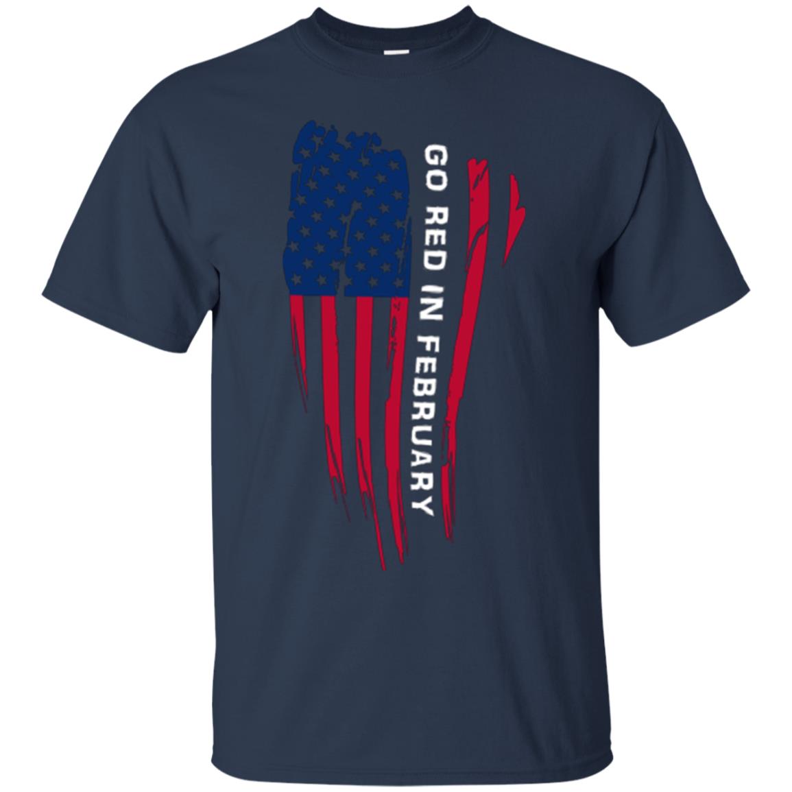 National Wear Red Day T-shirt Go Red In February Navy