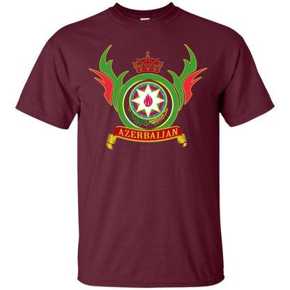Azerbaijan Arms Coat Flag T-shirt Maroon