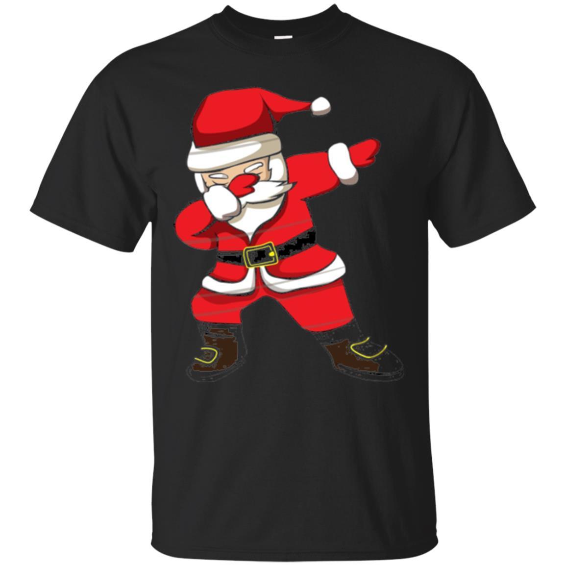 Christmas T-shirt Dabbing Santa Christmas T-shirt Black
