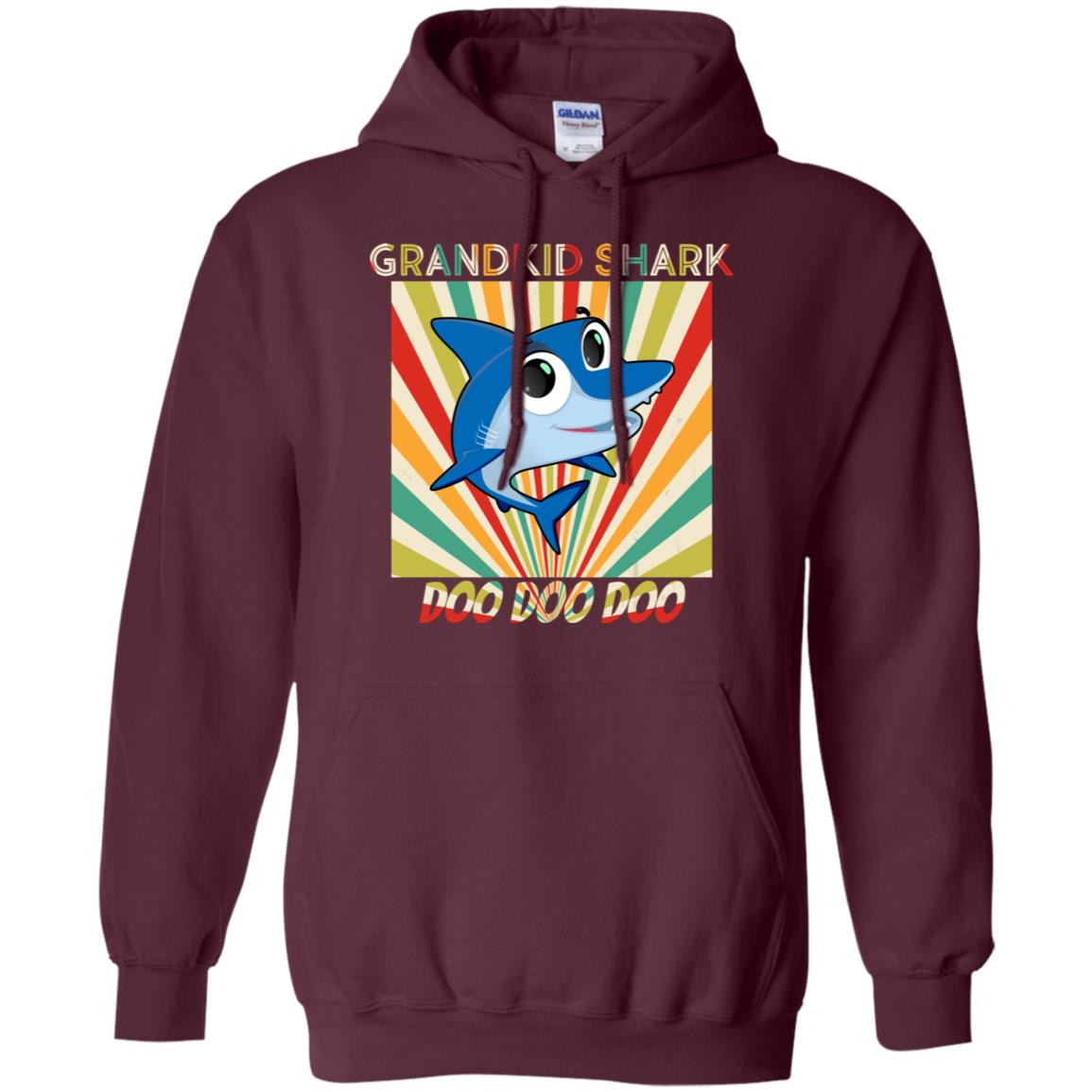 Grandkids Shark Doo Doo Doo Family Shark Gift Shirt Maroon