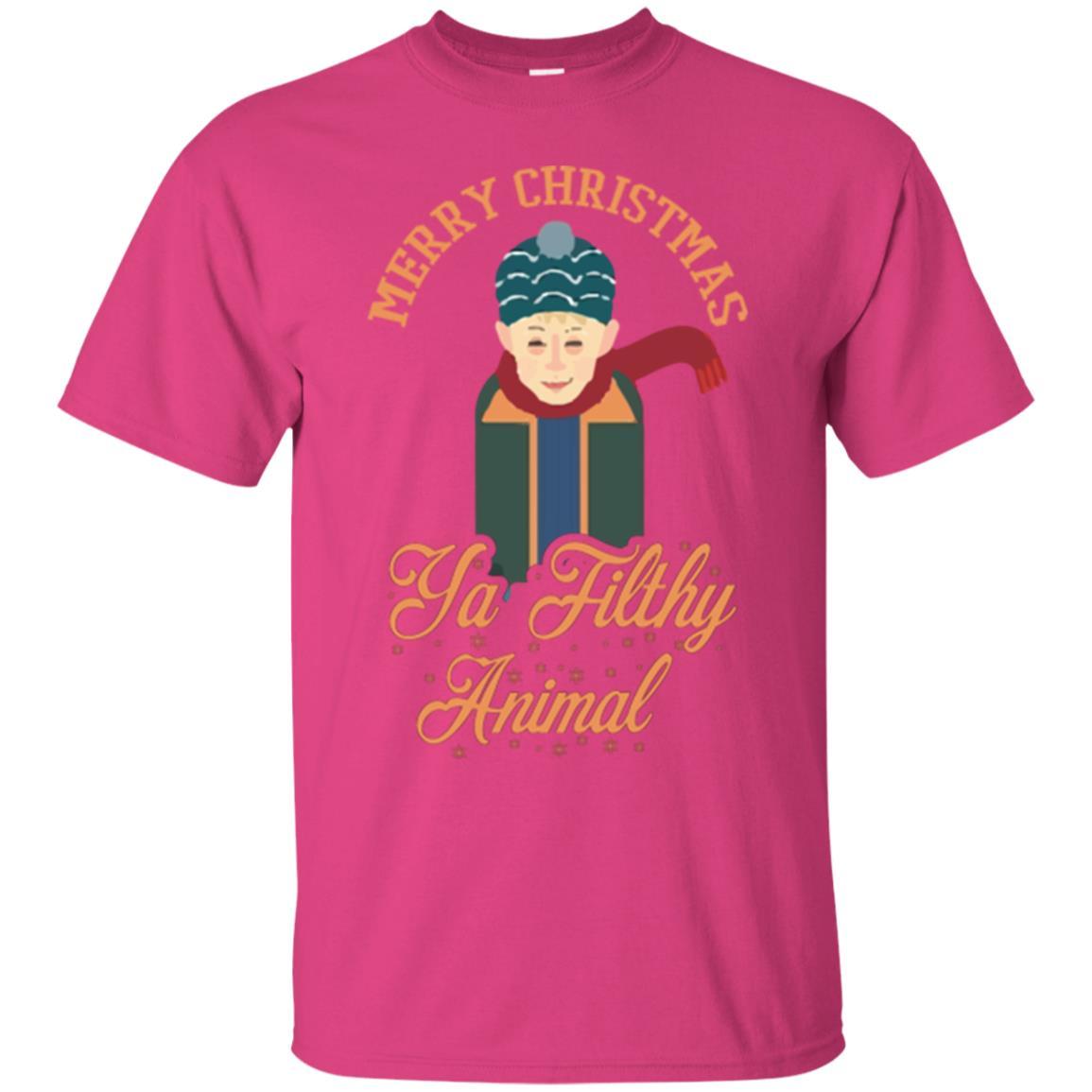 Christmas T-shirt Merry Christmas Ya Filthy Animal Heliconia