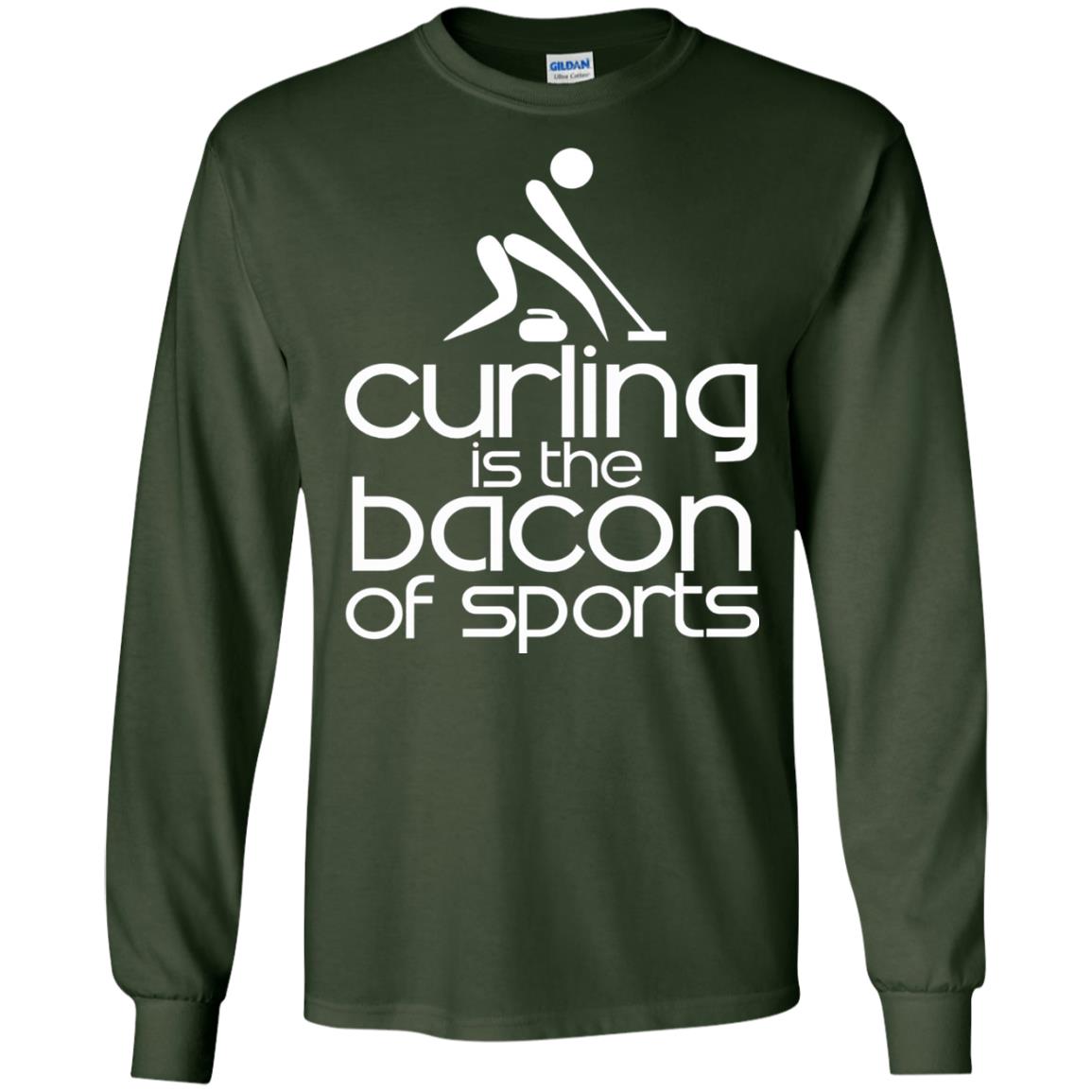 Funny Curling Is The Bacon Of Sports T-shirt Forest Green