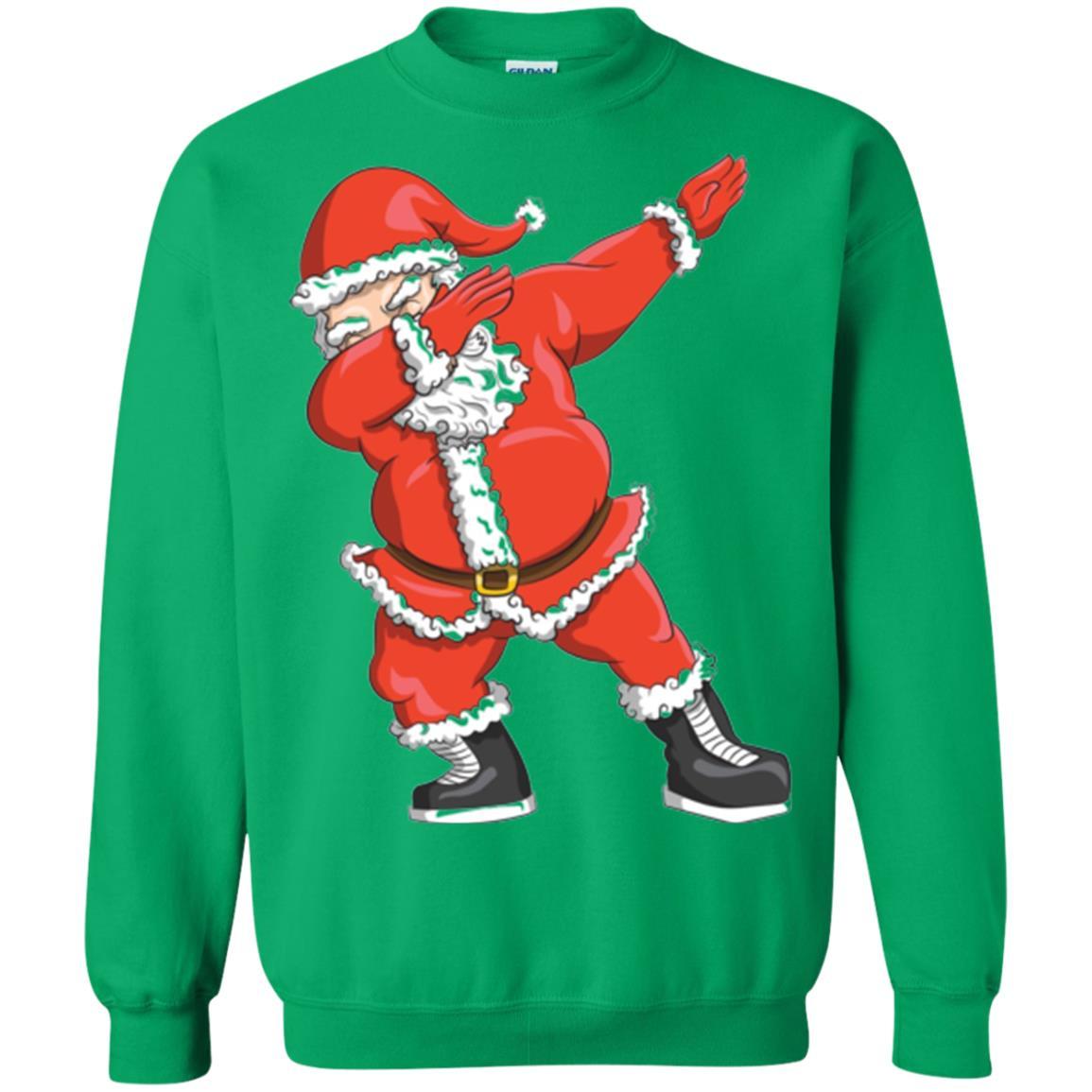 Funny Christmas T-shirt Dabbing Santa Claus Irish Green