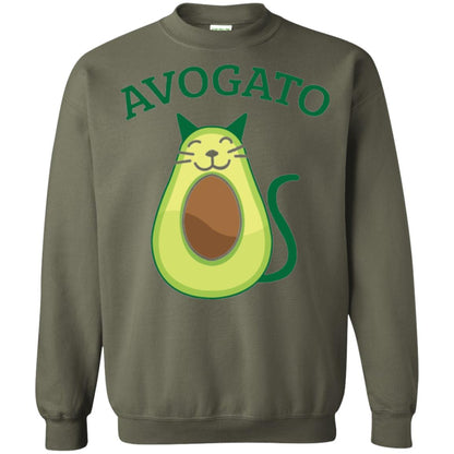 Avogato Avocado Cat Kitty Funny Meow T-shirt Military Green