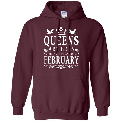 Birthday T-shirt Queens Are Born In February Maroon