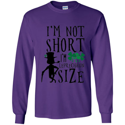 I_m Not Short Leprechaun Size Funny St Patrick_s Day T-shirt Purple