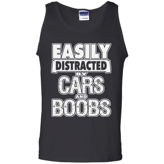 Car Lover T-shirt Easily Distracted By Cars And Boobs Black