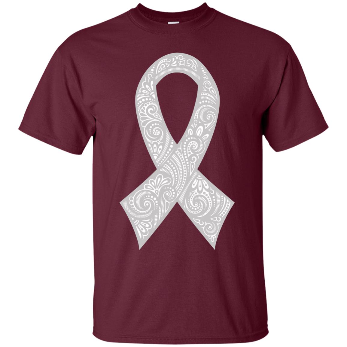 Gray Ribbon Gift Shirt For Brain Cancer Awareness Maroon