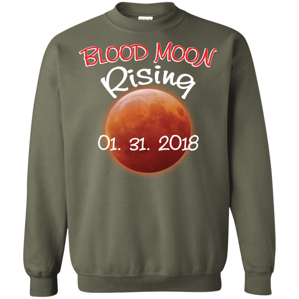 Blood Moon T-shirt Rising 01.31.2018 Military Green
