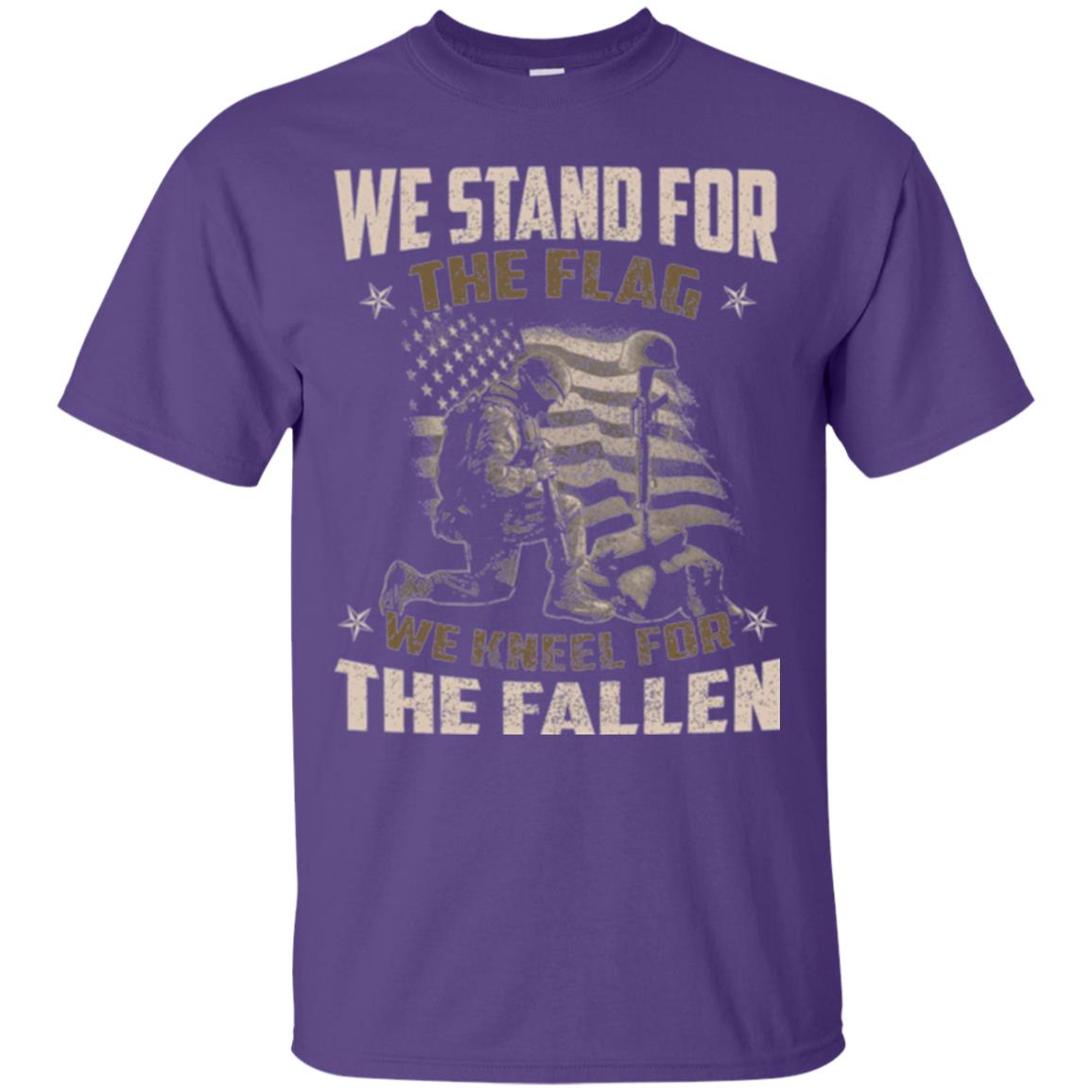 Stand For The Flag We Kneel For The Fallen Veteran T-shirt Purple
