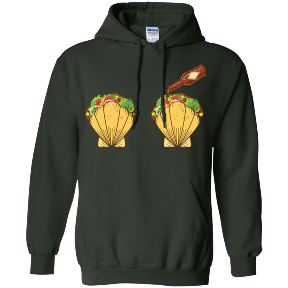 Mermaid Shell T-shirt Taco Bra And Spicy Chili Sauce Forest Green