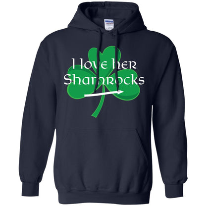 Saint Patrick_s Day T-shirt I Love Her Shamrocks Navy