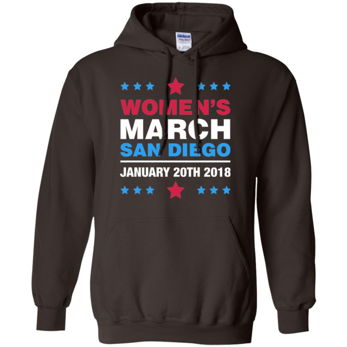 Women's March San Diego January 20th 2018 Protest Women's Right T-shirt Dark Chocolate