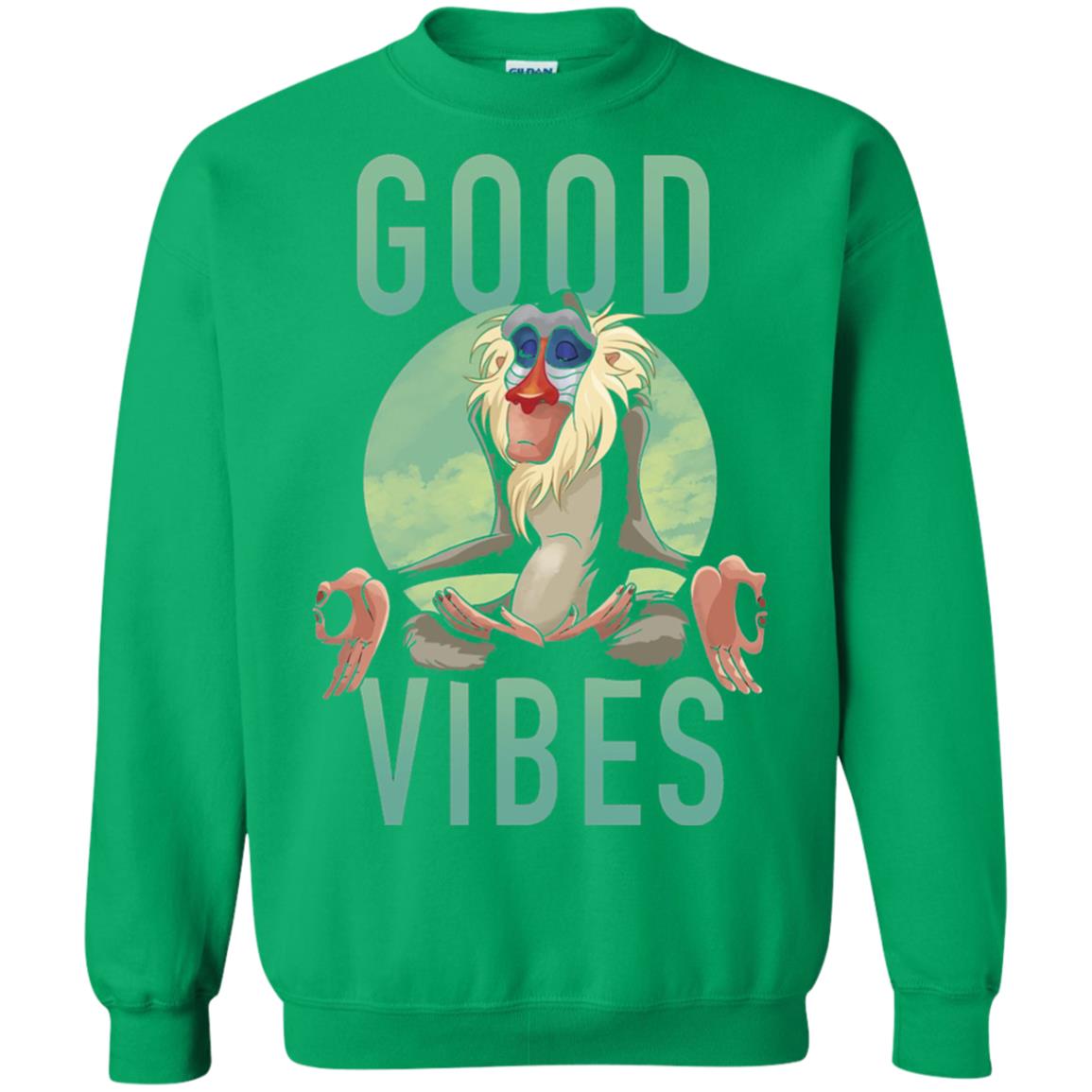 Disney Lion King Rafiki Meditate Good Vibes Graphic T-shirt Irish Green