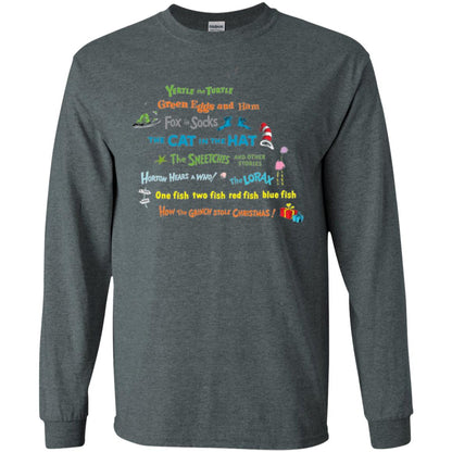 Dr. Seuss Book Title National Wear Red Day T-shirt Dark Heather