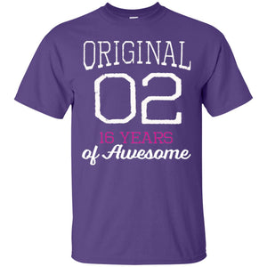 16th Birthday T-shirt Cute Original 2002  16 Years Of Awesome
