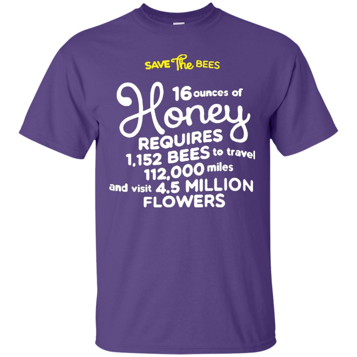 Save The Bees Honey Bee T-shirt Purple