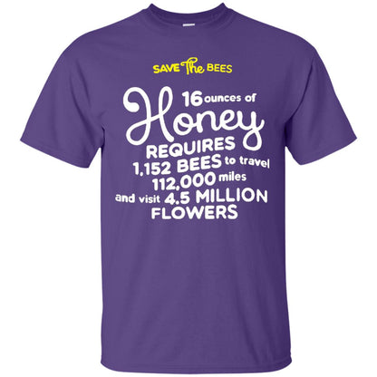 Save The Bees Honey Bee T-shirt Purple