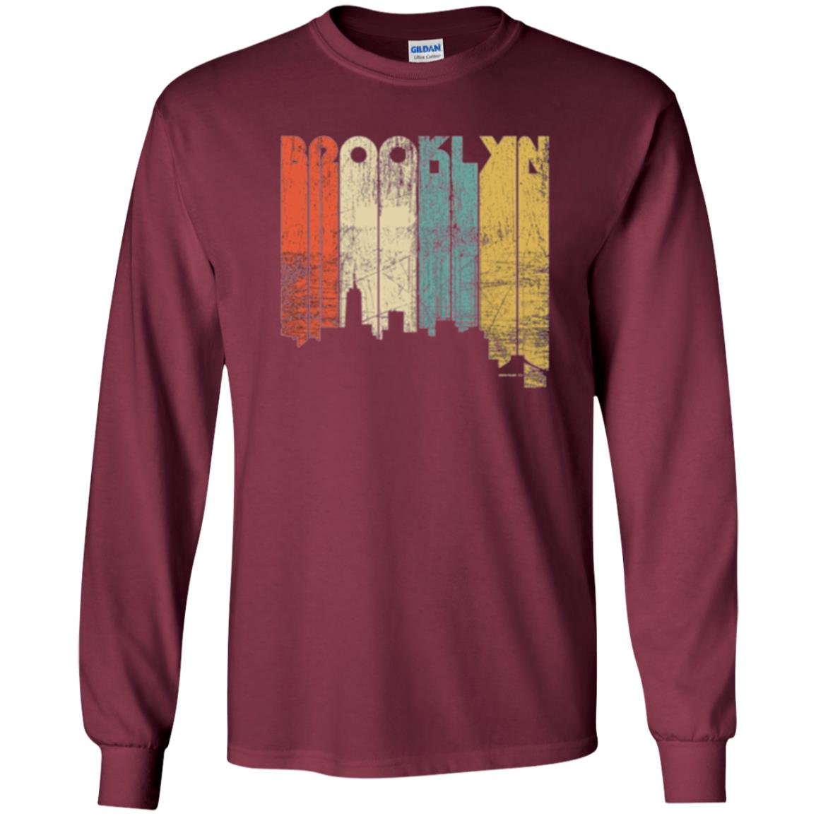 Brooklyn City New York State Vintage T-shirt Maroon