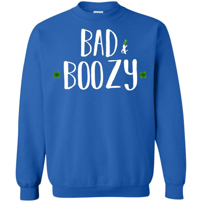 Bad And Boozy Funny Saint Patrick Day T-shirt Royal