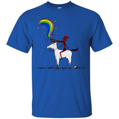 Deadpool With Unicorn Movie T-shirt Royal