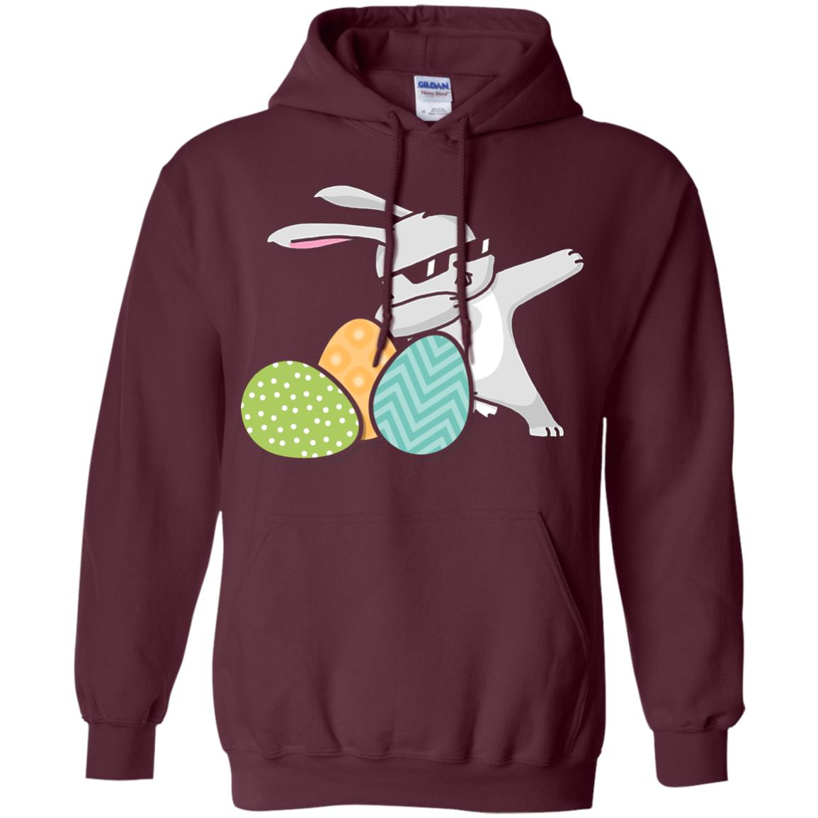 Easter Bunny Dabbing Gift Shirt For Dabbing Lover Maroon