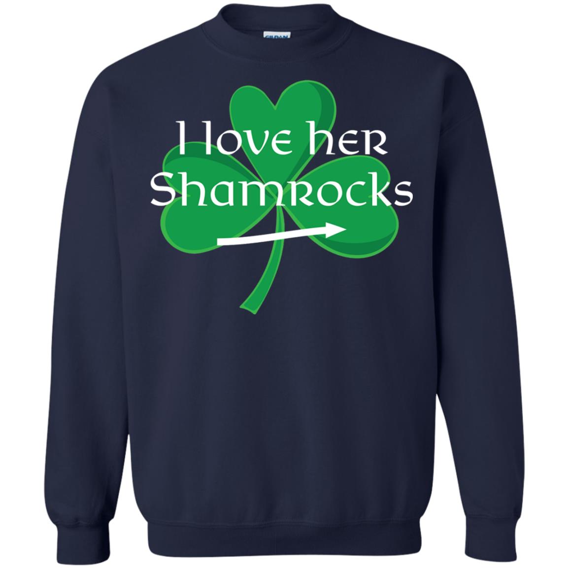 Saint Patrick_s Day T-shirt I Love Her Shamrocks Navy